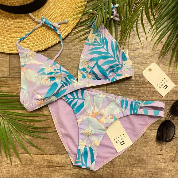 🦋 Billabong Lilac Floral Bikini 👙☀️ - Picture 3 of 11